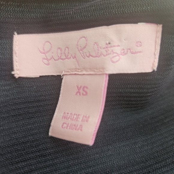 Lilly Pulitzer Briella Dress XS Teal/Navy Stripes Fit & Flare Coastal Preppy - Picture 13 of 14